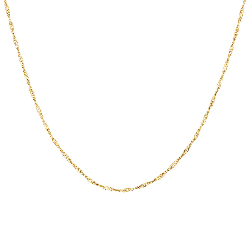 50cm (20") Hollow Singapore Chain in 10ct Yellow Gold