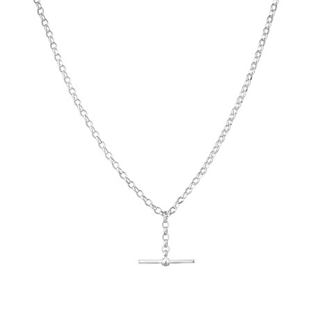 45cm (18") Belcher Chain with Fob in Sterling Silver 45cm (18") Belcher Chain with Fob in Sterling Silver