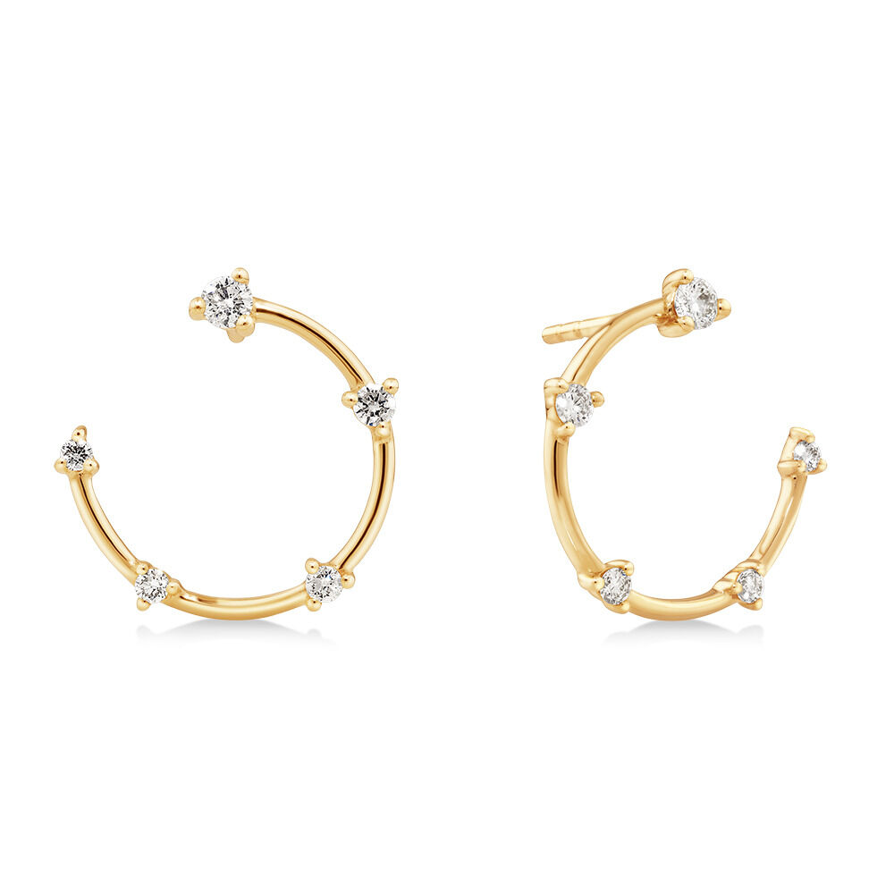 Hoop earrings with one diamond on sale