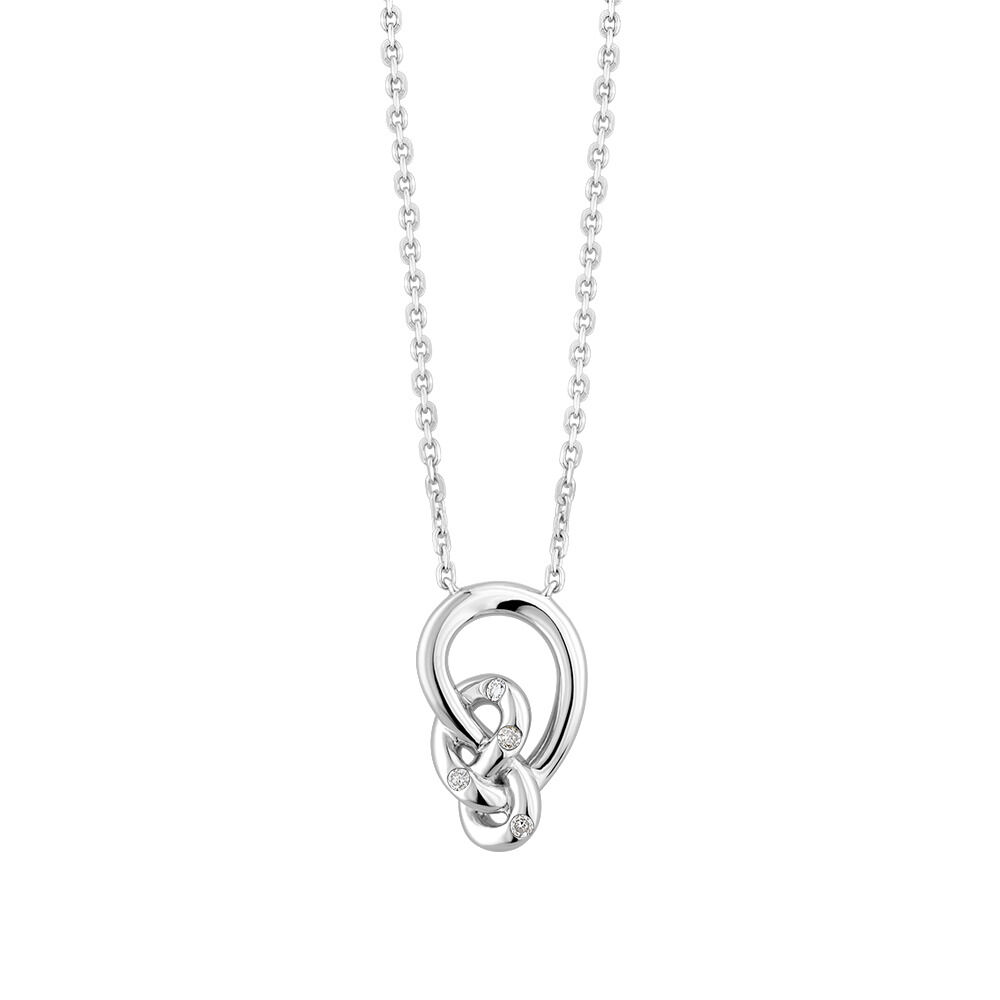 knots diamonds sterling necklace mini silver