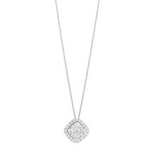 Cluster Pendant with 1 Carat TW of Diamonds in 10kt White Gold
