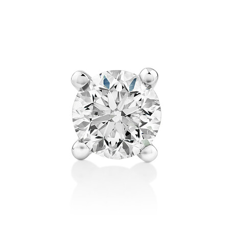 Single Solitaire Stud Earring with 1/2 Carat TW of Diamond in 10kt White Gold
