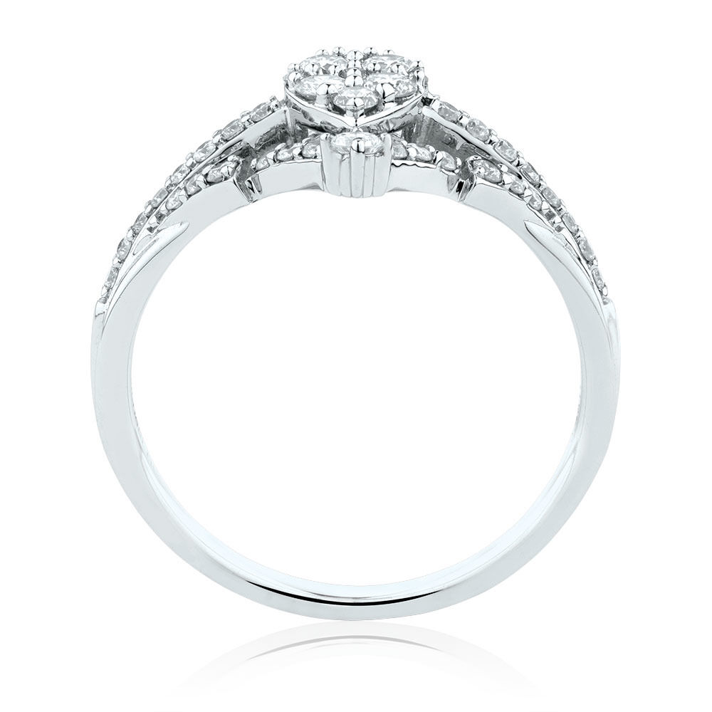 Engagement Ring With 0.45 Carat TW of Diamonds In 10ct White Gold