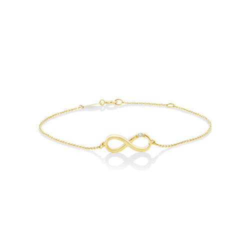 Diamond Accent Infinity Bracelet in 10kt Yellow Gold
