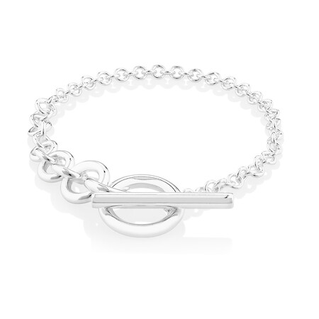 19.5cm Graduated Fob Chain Bracelet in Sterling Silver