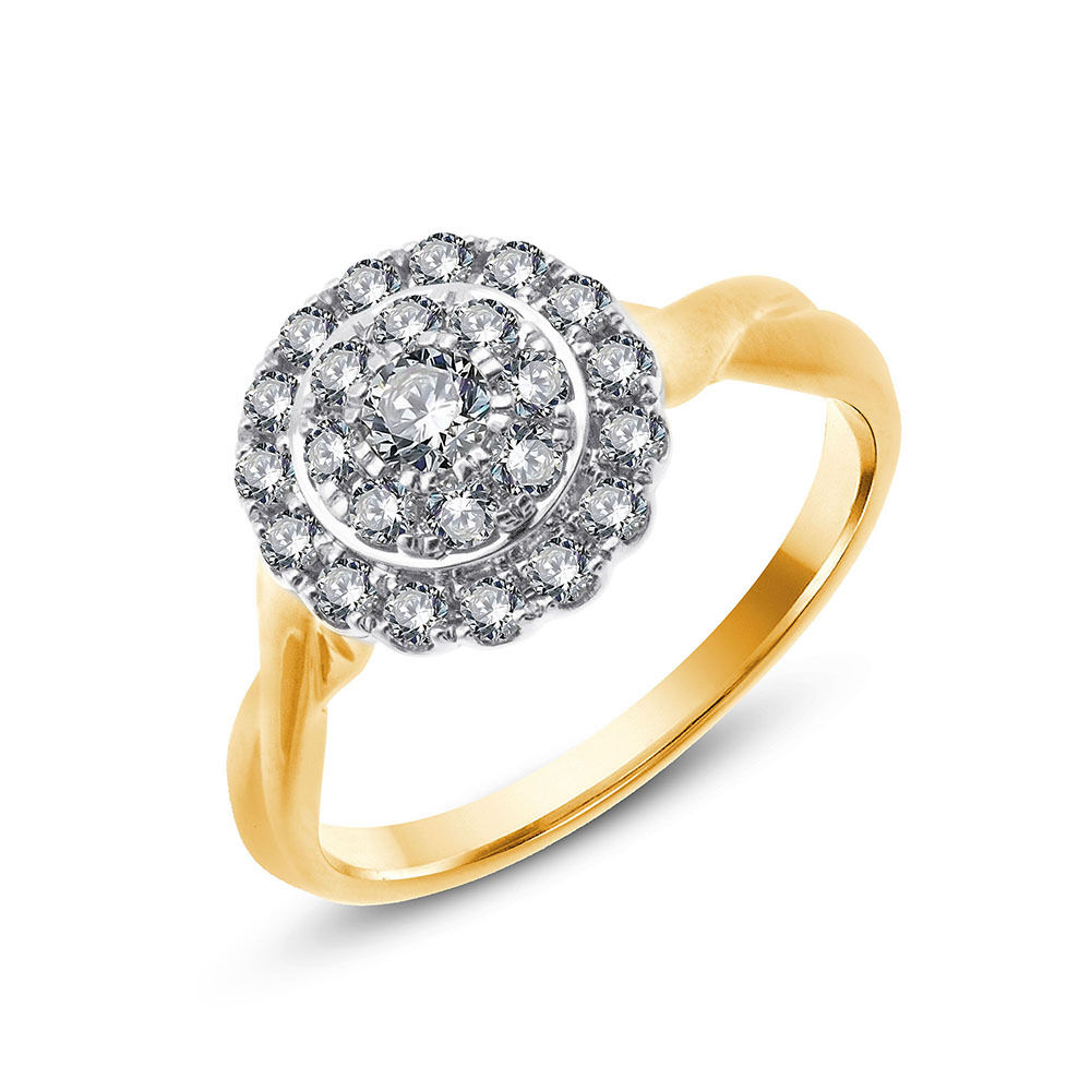 Twist Ring with 0.63 Carat TW of Diamonds in 10ct Yellow & White Gold