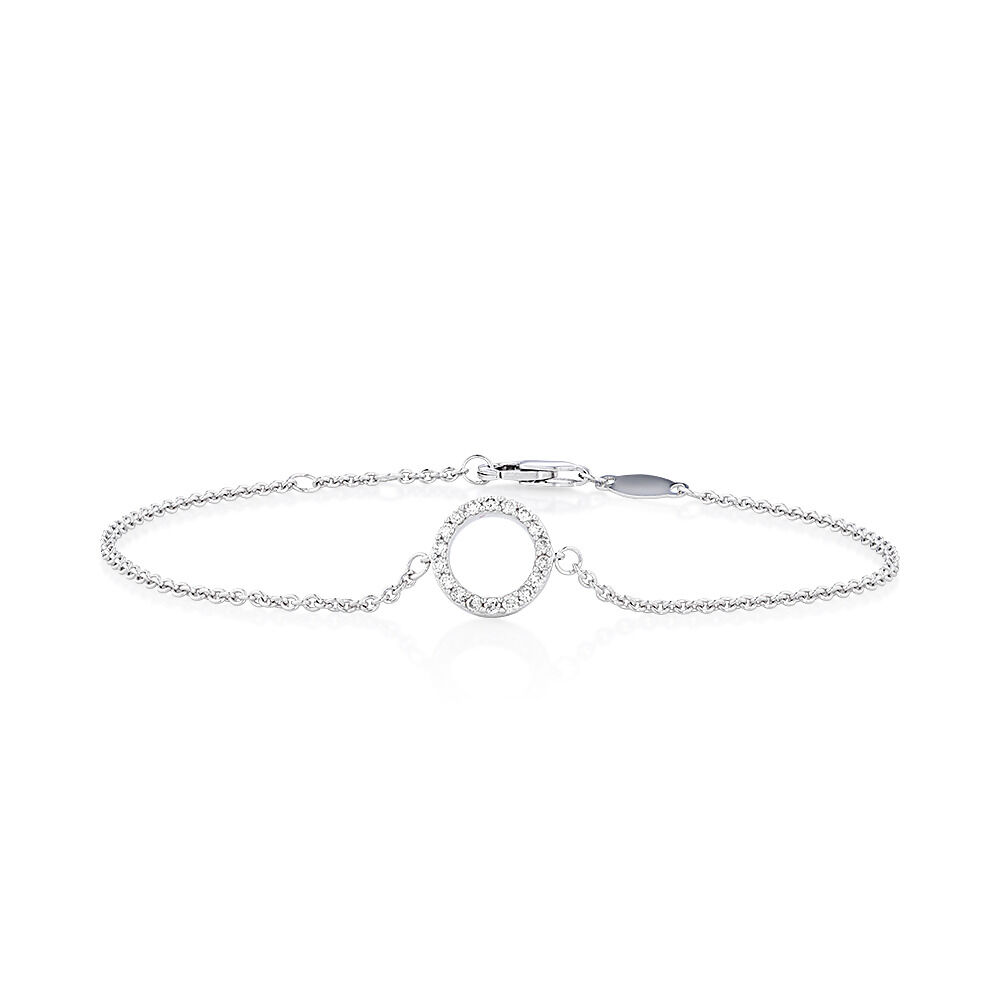 19cm (7") Bracelet with 0.16 Carat TW of Diamonds in 10ct White Gold