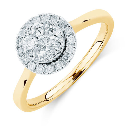 Engagement Ring with 1/2 Carat TW of Diamonds in 10kt Yellow & White Gold