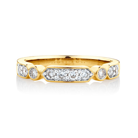 Ring with 0.34 Carat TW of Diamonds in 10ct Yellow Gold Ring with 0.34 Carat TW of Diamonds in 10ct Yellow Gold