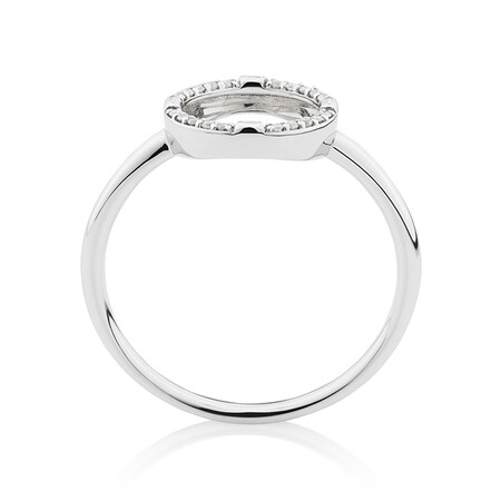 Open Circle Ring with Diamonds in Sterling Silver Open Circle Ring with Diamonds in Sterling Silver