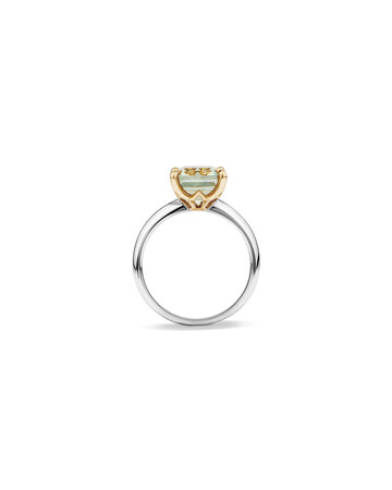 Green Amethyst Ring in Sterling Silver & 10ct Yellow Gold Green Amethyst Ring in Sterling Silver & 10ct Yellow Gold
