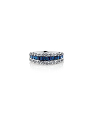 Ring with Sapphire & 0.59 Carat TW of Diamonds in 10ct White Gold Ring with Sapphire & 0.59 Carat TW of Diamonds in 10ct White Gold