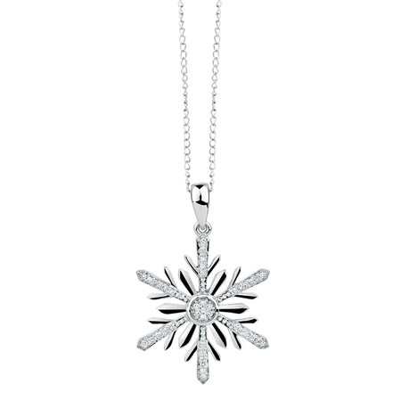 Pendant with Diamonds in 10ct White Gold