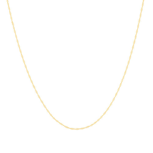 40cm (16") Hollow Singapore Chain in 10kt Yellow Gold