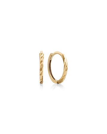 Mini Hoop Diamond Cut Earrings in 10ct Yellow Gold Mini Hoop Diamond Cut Earrings in 10ct Yellow Gold