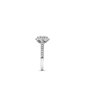 Square Cluster Halo Ring with 0.75 Carat TW of Diamonds in 10kt White Gold Square Cluster Halo Ring with 0.75 Carat TW of Diamonds in 10kt White Gold