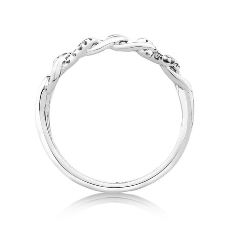 Crossover Ring with Diamonds in Sterling Silver Crossover Ring with Diamonds in Sterling Silver