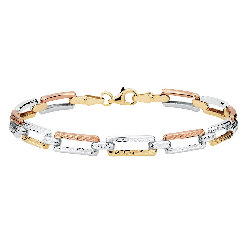 Bracelet in 10ct Yellow, White & Rose Gold