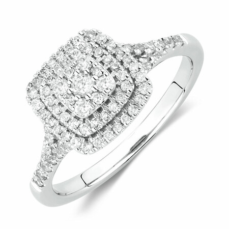 Engagement Ring with 1/2 Carat TW of Diamonds in 10kt White Gold