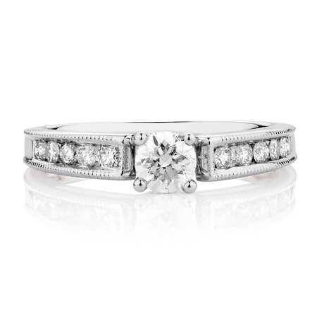 Engagement Ring with 3/4 Carat TW of Diamonds in 14ct White Gold Engagement Ring with 3/4 Carat TW of Diamonds in 14ct White Gold
