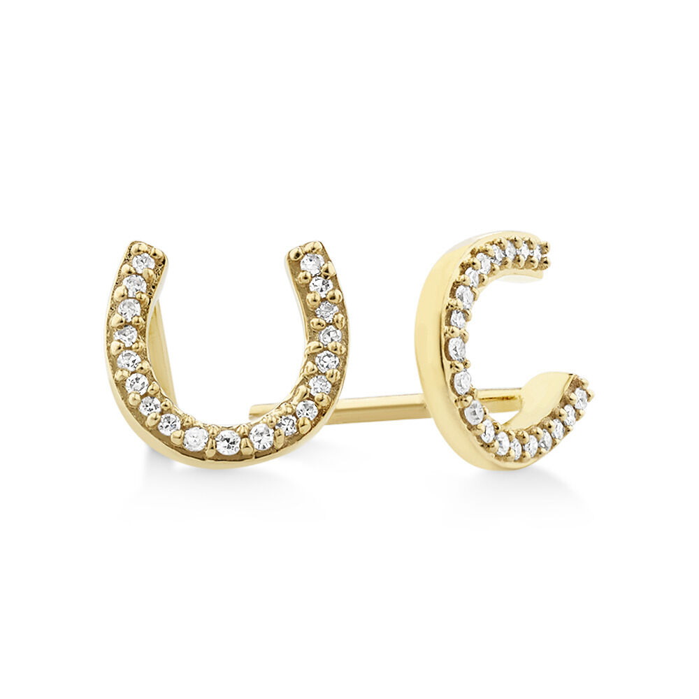 Horseshoe diamond earrings hotsell