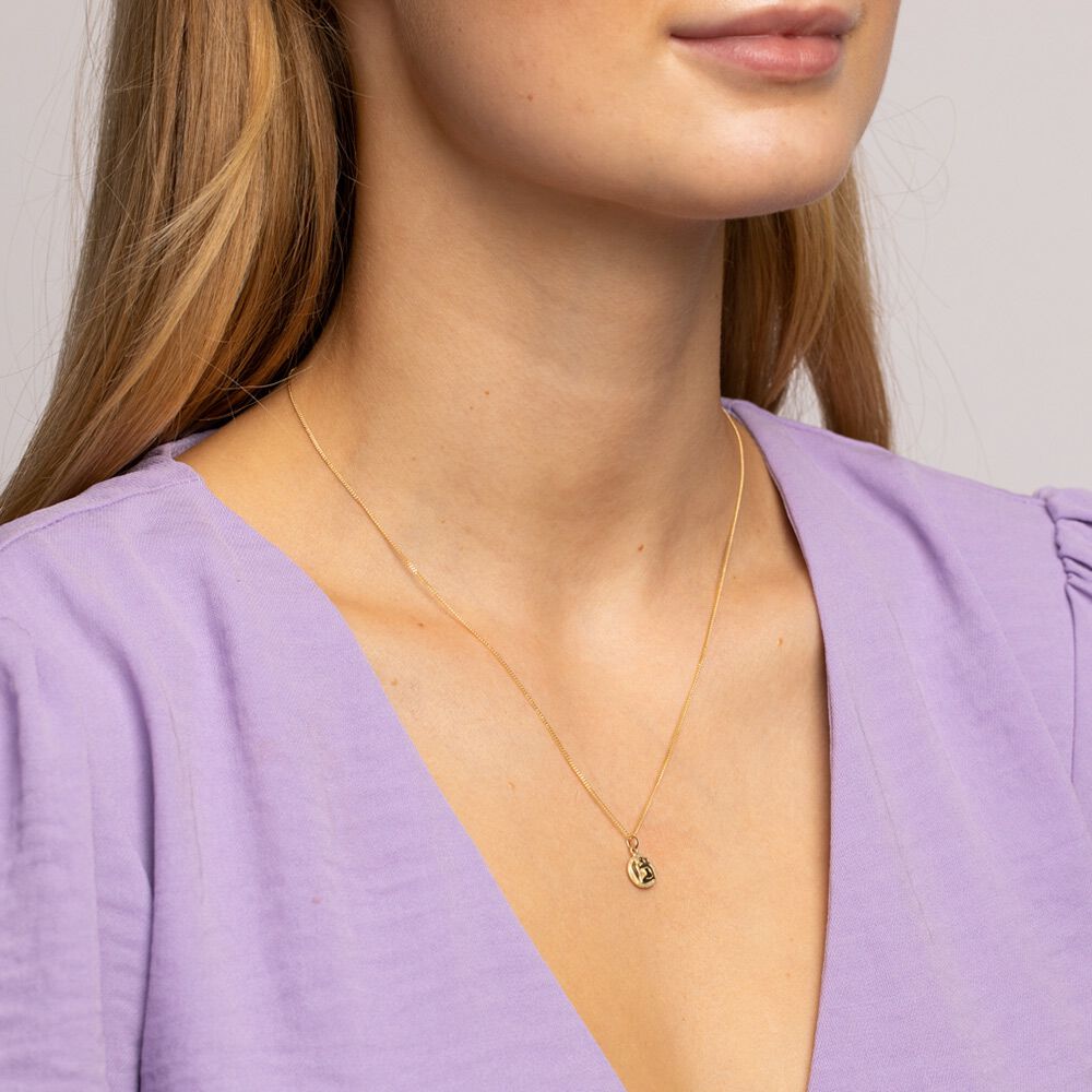 Aquarius Zodiac Pendant in 10ct Yellow Gold