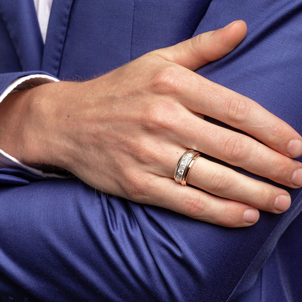 1 carat mens wedding band top