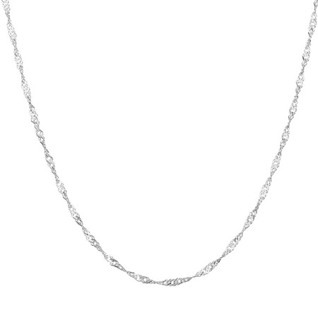 50cm (20") 1mm-1.5mm Singapore Chain in Sterling Silver