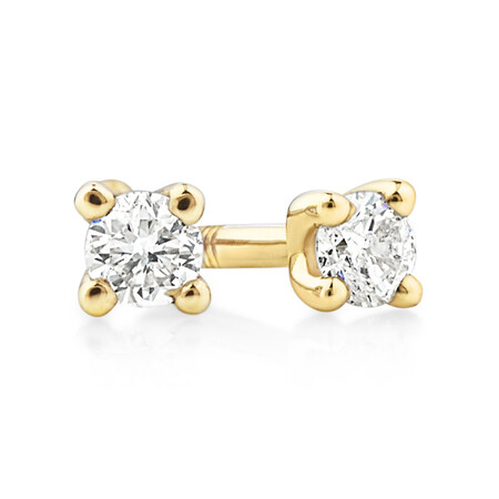 Solitaire Stud Earrings with 0.10 Carat TW of Diamonds in 10kt Yellow Gold