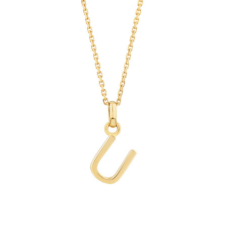 "U" Initial Pendant with Chain in 10kt Yellow Gold "U" Initial Pendant with Chain in 10kt Yellow Gold