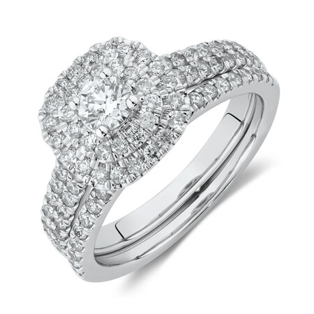 Evermore Bridal Set with 1 Carat TW of Diamonds in 14kt White Gold
