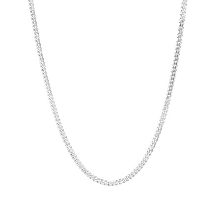 55cm (22") 3mm-3.5mm Width Curb Chain in 925 Sterling Silver