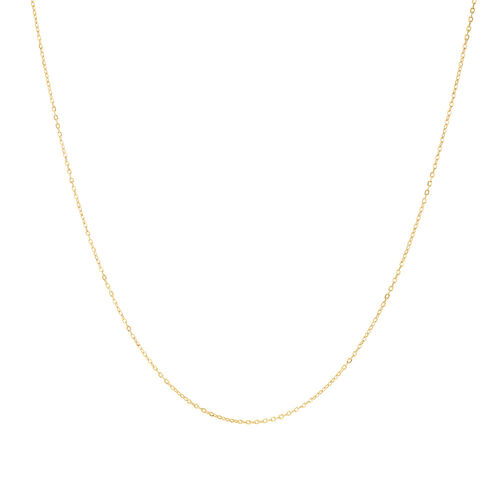 45cm (17") 1mm Width Solid Cable Chain In 10kt Yellow Gold