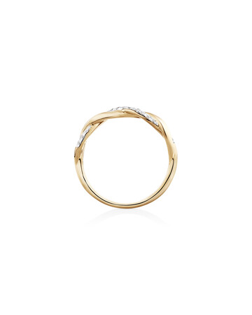 Twist Ring with 1/5 Carat TW of Diamonds in 10ct Yellow Gold Twist Ring with 1/5 Carat TW of Diamonds in 10ct Yellow Gold