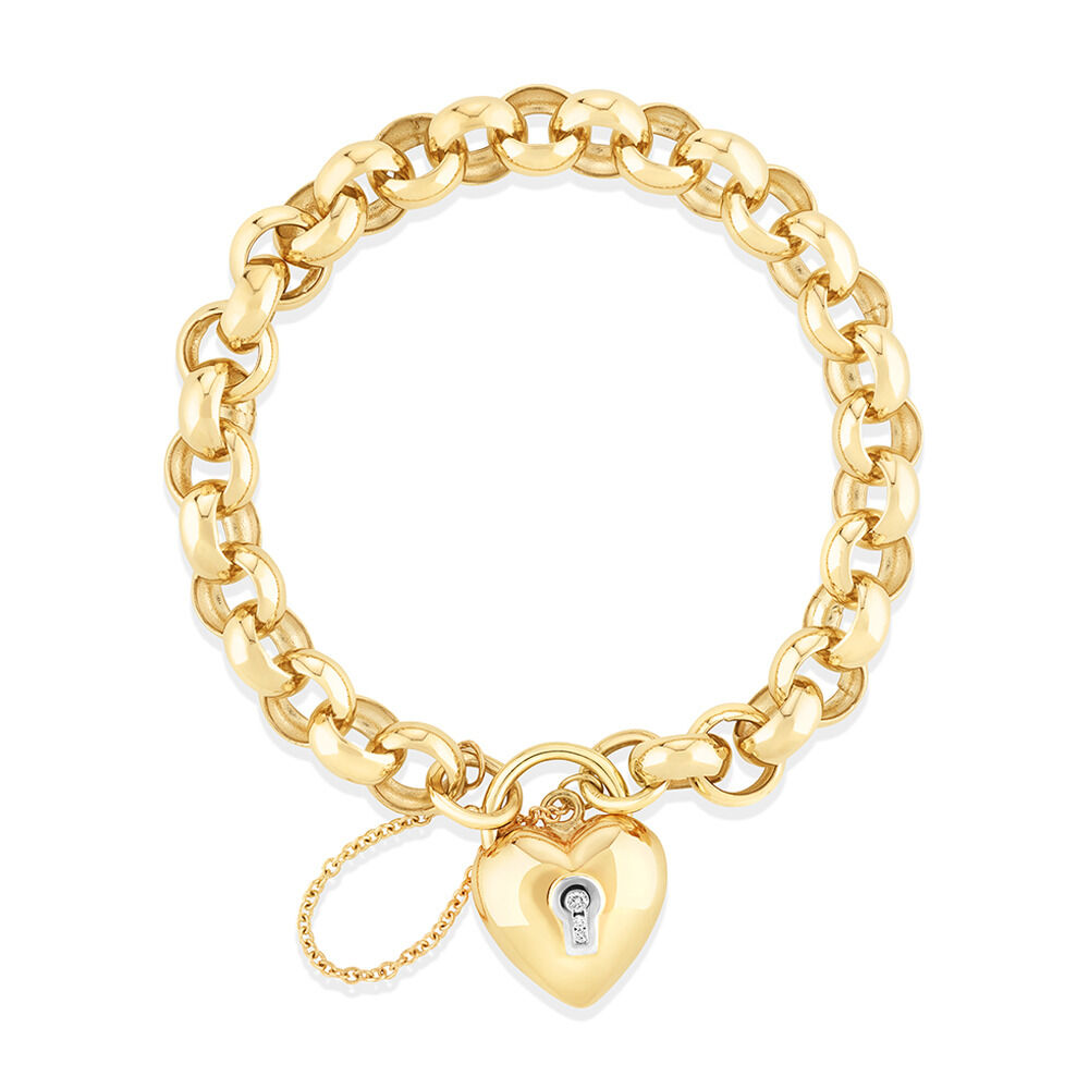 9ct Yellow Gold Patterned & Plain Belcher Bracelet | Ramsdens Jewellery