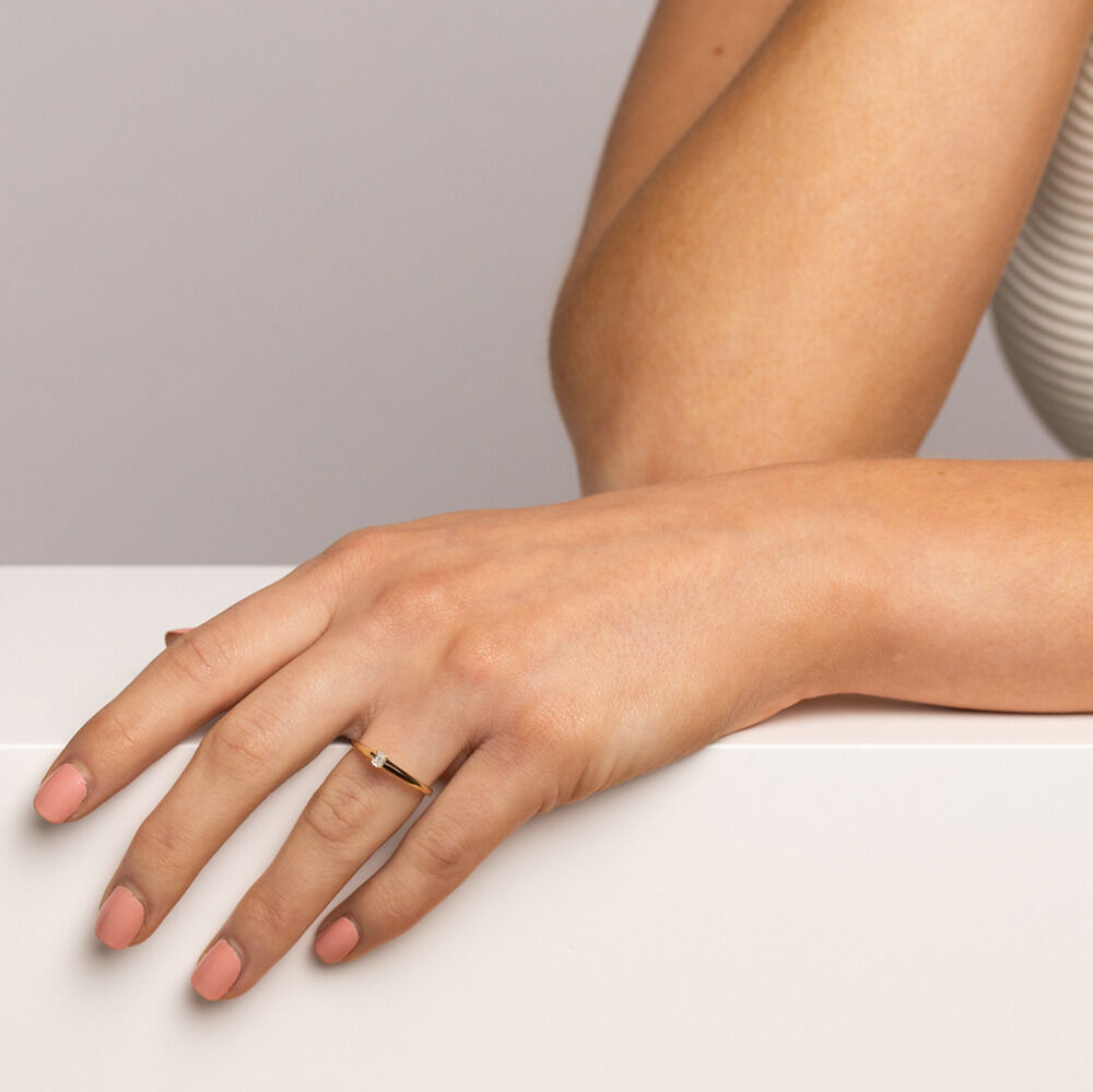 Promise Ring with Diamond in 10ct Yellow Gold