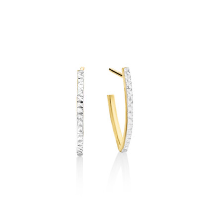 Stud Earrings In 10ct Yellow And White Gold Stud Earrings In 10ct Yellow And White Gold