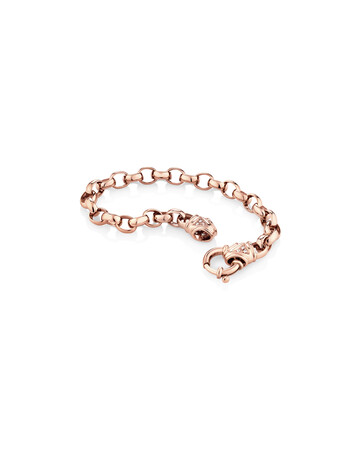 19cm (7.5") 7mm-7.5mm Width Diamond Set Belcher Bracelet in 10kt Rose Gold 19cm (7.5") 7mm-7.5mm Width Diamond Set Belcher Bracelet in 10kt Rose Gold