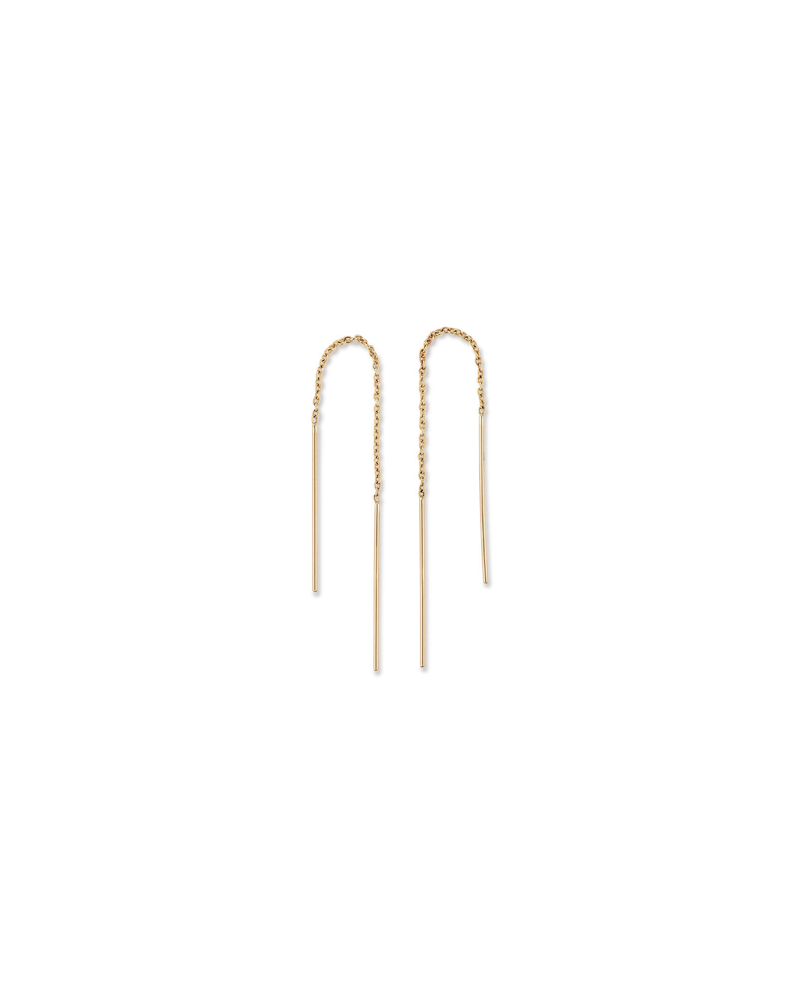 Gold bar discount threader earrings