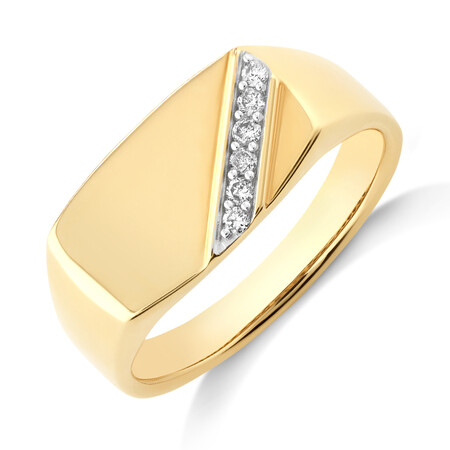 Men's Ring with 0.10 Carat TW of Diamonds In 10kt Yellow Gold