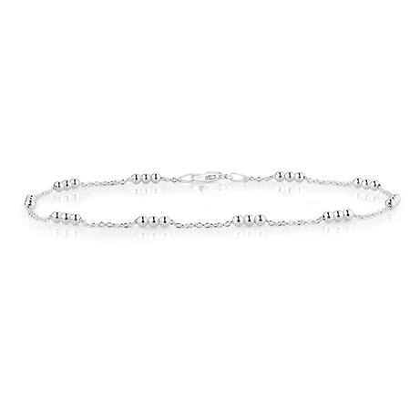 Ball Link Anklet in Sterling Silver