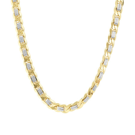 55cm (21.6") Curb Chain In 10kt Yellow & White Gold 55cm (21.6") Curb Chain In 10kt Yellow & White Gold