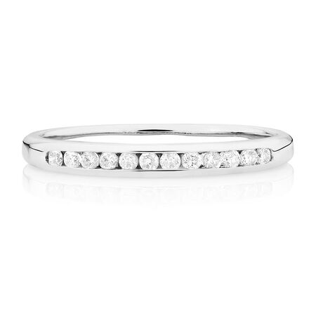 Wedding Band with 0.15 Carat TW of Diamonds in 10ct White Gold