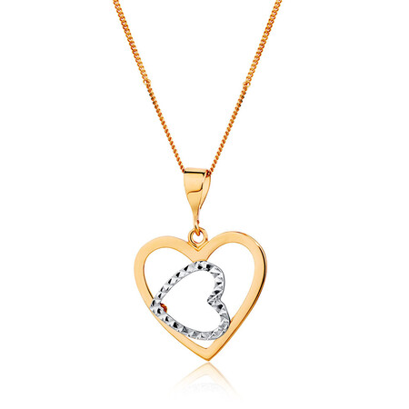 Heart Pendant in 10ct White & Rose Gold Heart Pendant in 10ct White & Rose Gold