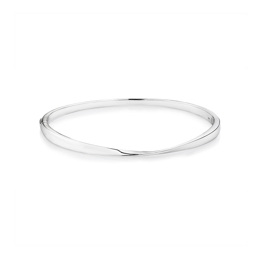 Polished Twist Bangle in Sterling Silver