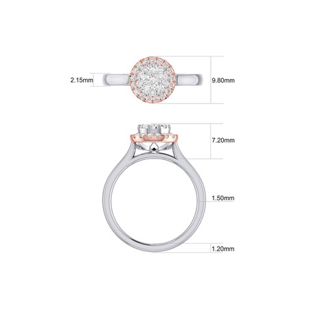 Engagement Ring with 1/2 Carat TW of Diamonds in 10ct Rose & White Gold Engagement Ring with 1/2 Carat TW of Diamonds in 10ct Rose & White Gold
