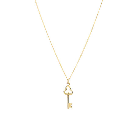 Polished Key Pendant in 10kt Yellow Gold