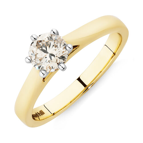 Solitaire Engagement Ring with a 0.70 Carat TW Diamond in 14kt Yellow/White Gold