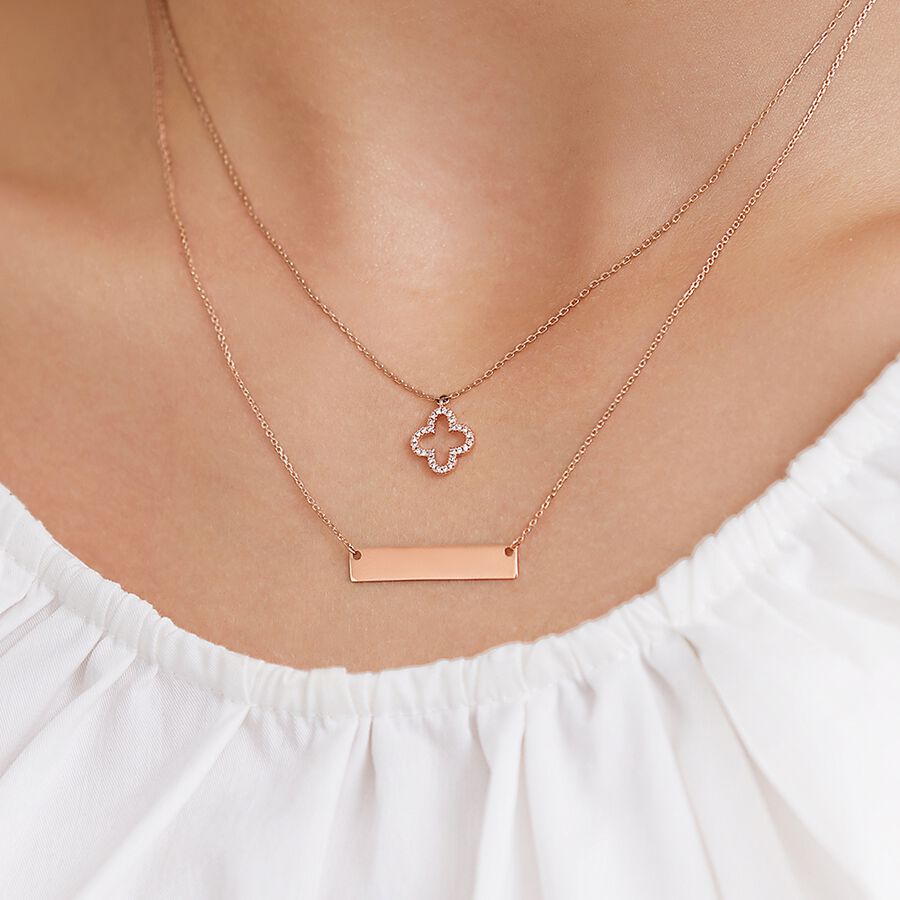 Pillar bar necklace rose gold clearance