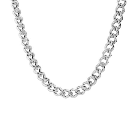 45cm (18") 5mm-5.5mm Width Hollow Curb Chain in Sterling Silver